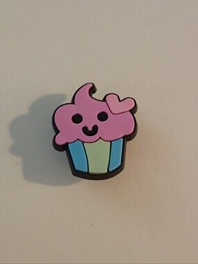 10 for $10 Jibbitz Croc Charm - Pink Cupcake Smiley w/ Green & Blue Wrapper 6